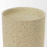 Mercana Akira Small Textured Beige Metal Pillar Candle Holder