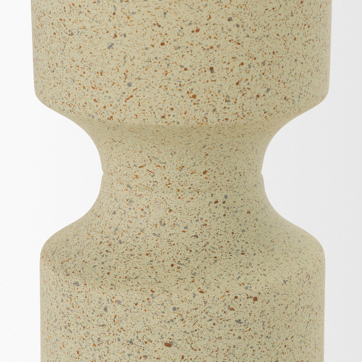 Mercana Akira Small Textured Beige Metal Pillar Candle Holder