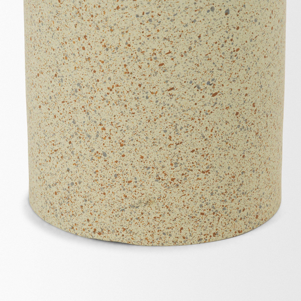 Mercana Akira Small Textured Beige Metal Pillar Candle Holder