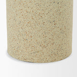 Mercana Akira Small Textured Beige Metal Pillar Candle Holder