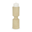 Mercana Akira Large Textured Beige Metal Pillar Candle Holder