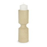 Mercana Akira Large Textured Beige Metal Pillar Candle Holder