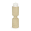 Mercana Akira Large Textured Beige Metal Pillar Candle Holder