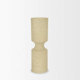 Mercana Akira Large Textured Beige Metal Pillar Candle Holder