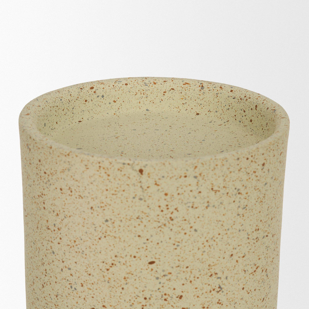 Mercana Akira Large Textured Beige Metal Pillar Candle Holder