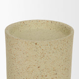 Mercana Akira Large Textured Beige Metal Pillar Candle Holder
