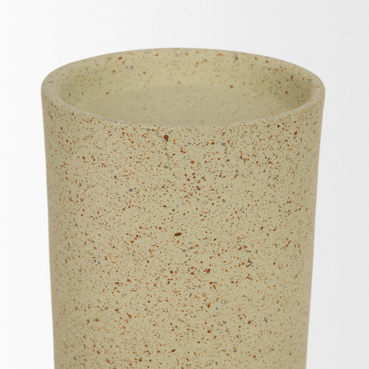 Mercana Akira Large Textured Beige Metal Pillar Candle Holder