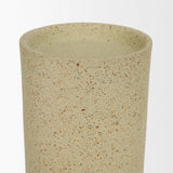 Mercana Akira Large Textured Beige Metal Pillar Candle Holder