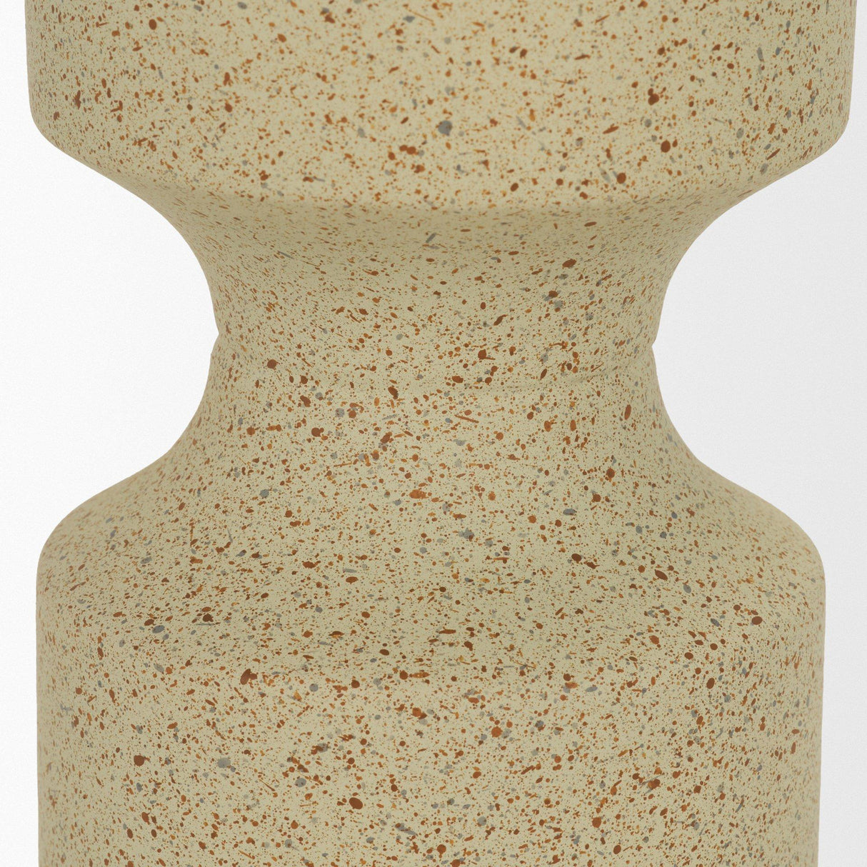 Mercana Akira Large Textured Beige Metal Pillar Candle Holder