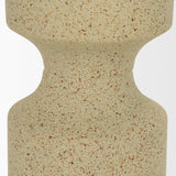 Mercana Akira Large Textured Beige Metal Pillar Candle Holder
