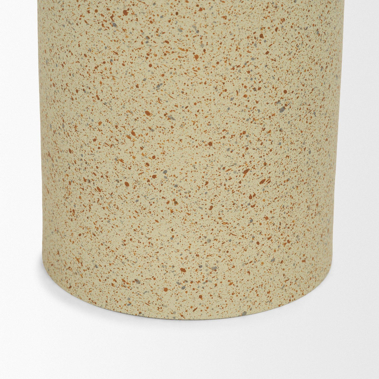 Mercana Akira Large Textured Beige Metal Pillar Candle Holder