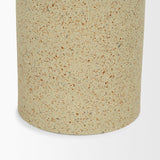 Mercana Akira Large Textured Beige Metal Pillar Candle Holder