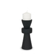 Mercana Odilia Small Smooth Matte Black Metal Geometric Pillar Candle Holder