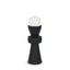 Mercana Odilia Small Smooth Matte Black Metal Geometric Pillar Candle Holder
