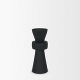 Mercana Odilia Small Smooth Matte Black Metal Geometric Pillar Candle Holder
