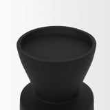 Mercana Odilia Small Smooth Matte Black Metal Geometric Pillar Candle Holder