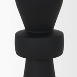 Mercana Odilia Small Smooth Matte Black Metal Geometric Pillar Candle Holder