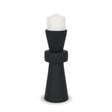 Mercana Odilia Large Smooth Matte Black Metal Geometric Pillar Candle Holder