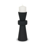 Mercana Odilia Large Smooth Matte Black Metal Geometric Pillar Candle Holder