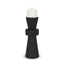 Mercana Odilia Large Smooth Matte Black Metal Geometric Pillar Candle Holder