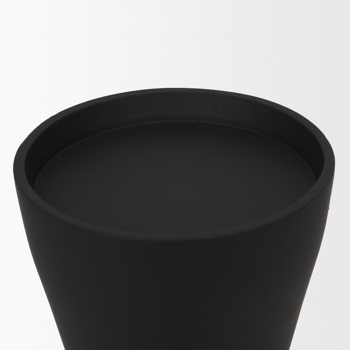 Mercana Odilia Large Smooth Matte Black Metal Geometric Pillar Candle Holder