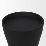 Mercana Odilia Large Smooth Matte Black Metal Geometric Pillar Candle Holder