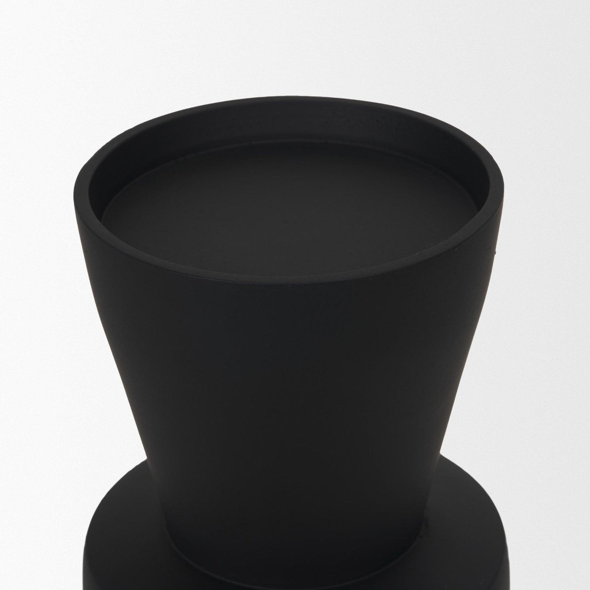 Mercana Odilia Large Smooth Matte Black Metal Geometric Pillar Candle Holder