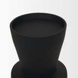 Mercana Odilia Large Smooth Matte Black Metal Geometric Pillar Candle Holder