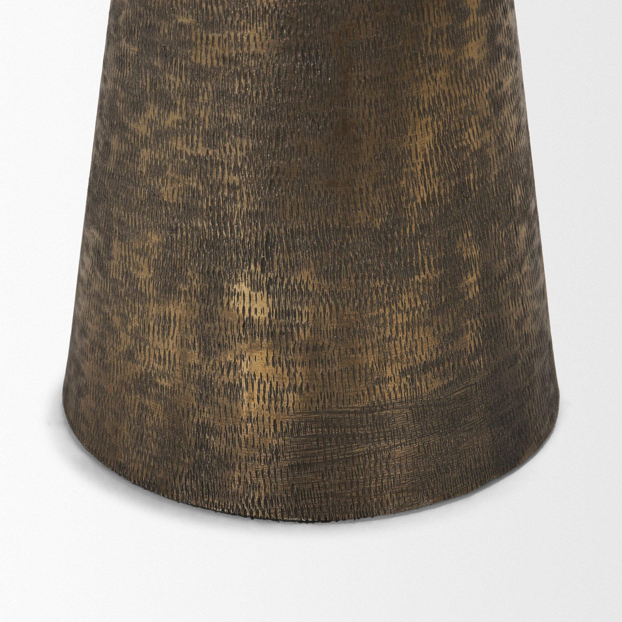 Mercana Odilia Large Textured Antiqued Gold Metal Geometric Pillar Candle Holder
