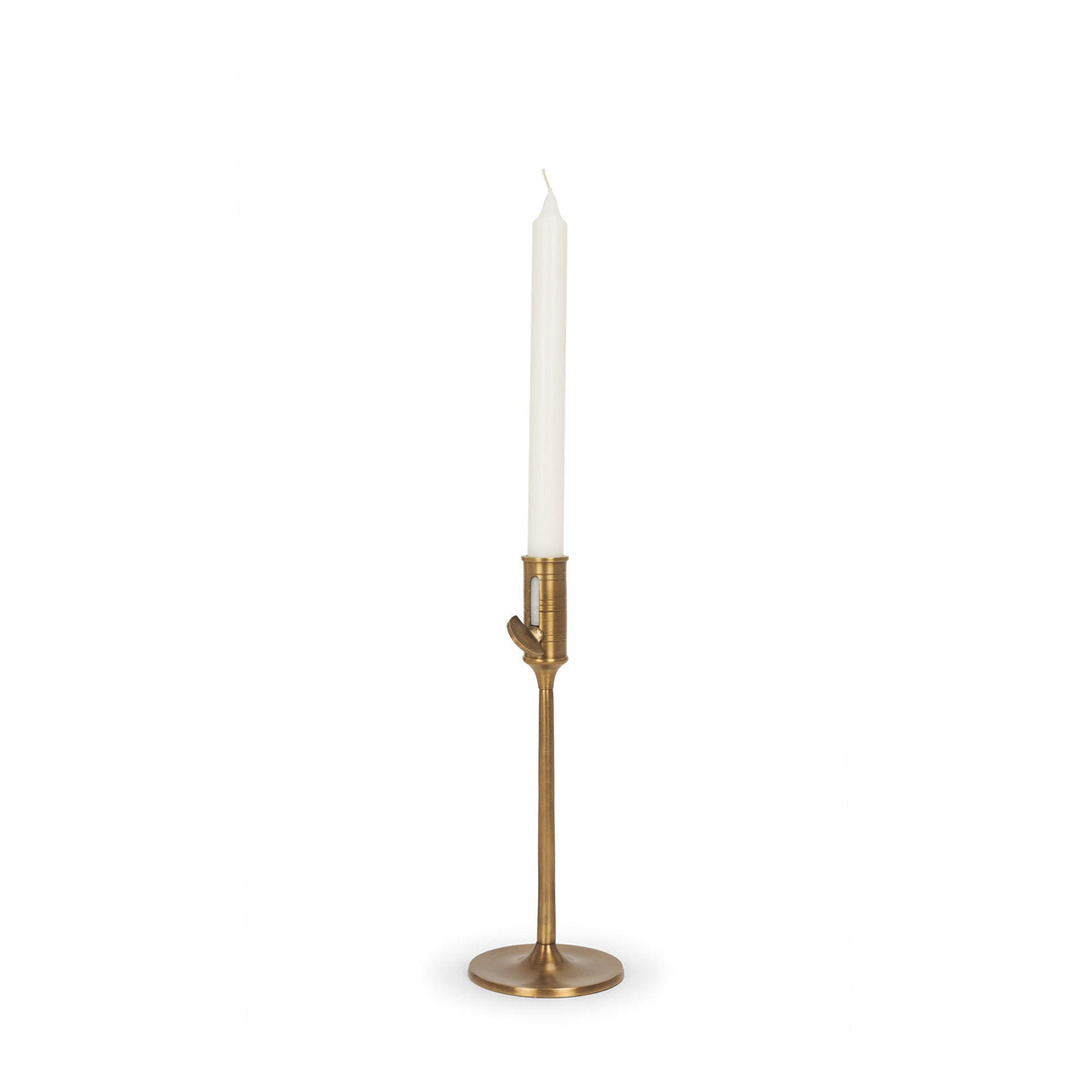 Mercana Chantria Small Solid Natural Brass Adjustable Taper Candle Holder
