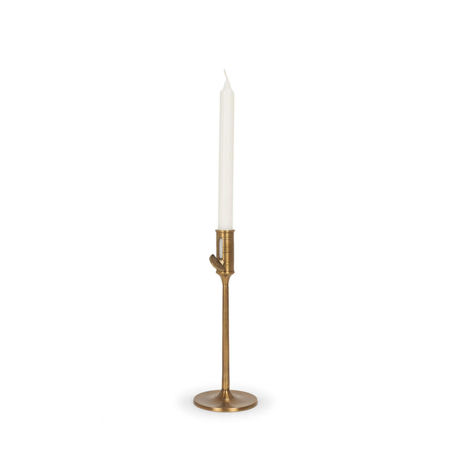 Mercana Chantria Small Solid Natural Brass Adjustable Taper Candle Holder