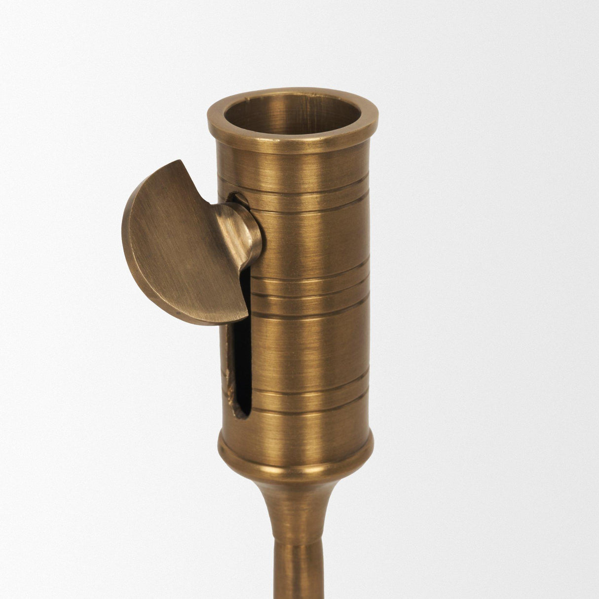 Mercana Chantria Small Solid Natural Brass Adjustable Taper Candle Holder