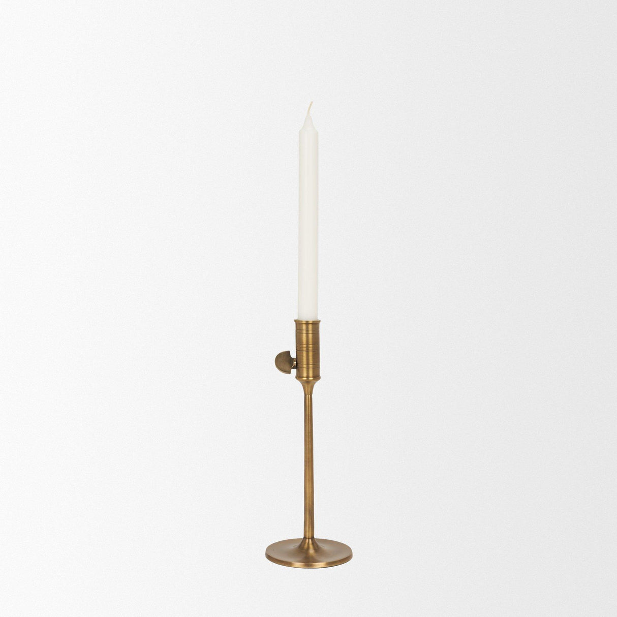 Mercana Chantria Small Solid Natural Brass Adjustable Taper Candle Holder