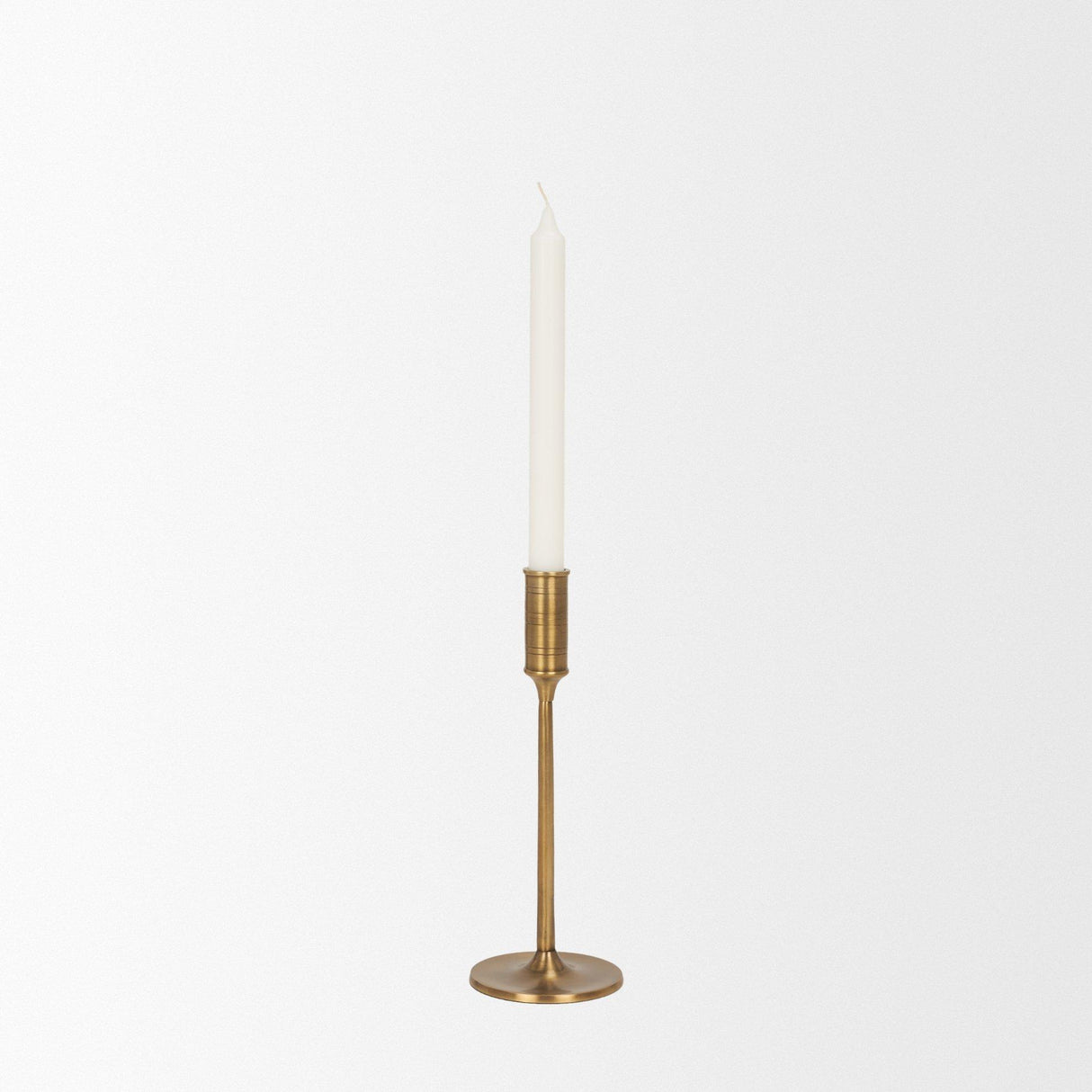 Mercana Chantria Small Solid Natural Brass Adjustable Taper Candle Holder