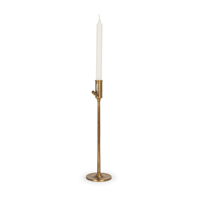 Mercana Chantria Large Solid Natural Brass Adjustable Taper Candle Holder