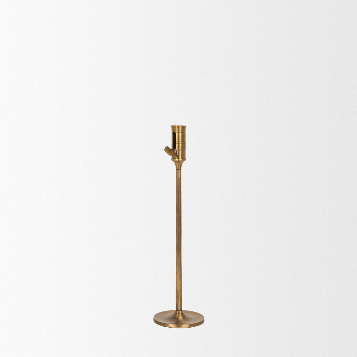 Mercana Chantria Large Solid Natural Brass Adjustable Taper Candle Holder