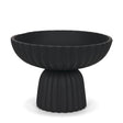 Mercana Ciaran Smooth Fluted Matte Black Metal Decorative Bowl