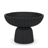 Mercana Ciaran Smooth Fluted Matte Black Metal Decorative Bowl