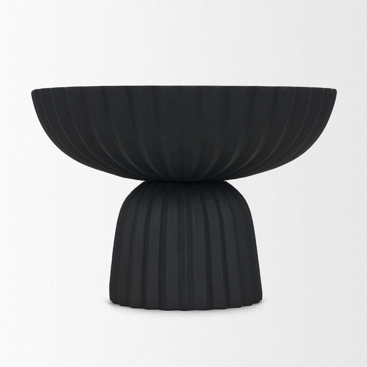 Mercana Ciaran Smooth Fluted Matte Black Metal Decorative Bowl