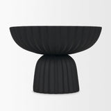 Mercana Ciaran Smooth Fluted Matte Black Metal Decorative Bowl
