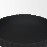 Mercana Ciaran Smooth Fluted Matte Black Metal Decorative Bowl