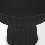 Mercana Ciaran Smooth Fluted Matte Black Metal Decorative Bowl