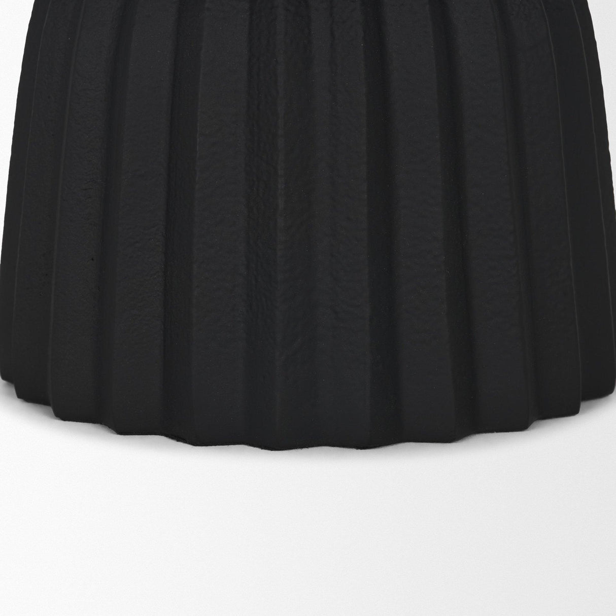 Mercana Ciaran Smooth Fluted Matte Black Metal Decorative Bowl