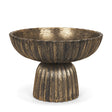 Mercana Ciaran Fluted Textured Antiqued Gold Metal Decorative Bowl