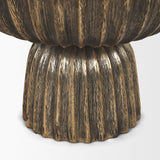 Mercana Ciaran Fluted Textured Antiqued Gold Metal Decorative Bowl