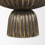 Mercana Ciaran Fluted Textured Antiqued Gold Metal Decorative Bowl