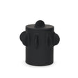 Mercana Deacon Small Matte Black Metal Canister with Sculptural Handles