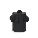 Mercana Deacon Small Matte Black Metal Canister with Sculptural Handles