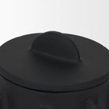 Mercana Deacon Small Matte Black Metal Canister with Sculptural Handles