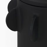 Mercana Deacon Small Matte Black Metal Canister with Sculptural Handles